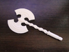 Action Figure Weapon: Greataxe (5mm peg) 3d printed Greataxe in strong & flexible plastic (White)