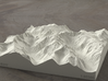 6'' Picket Range, Washington, USA, Sandstone 3d printed Rendering of model from the East, with McMillan Creek on the left