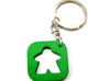 Meeple Keychain Silhouette, Board Game Keyring 3d printed Photo of keychain printed in green strong and flexible. Key ring and jump ring are not included.
