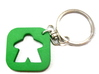 Meeple Keychain Silhouette, Board Game Keyring 3d printed Photo of key chain in green. Steel ring is not included.
