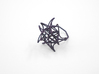 Aster Ring (Small) Size 7 3d printed Midnight Nylon (Custom Dyed Color)