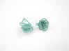 Sprouted Spiral Earrings 3d printed Teal Nylon (Custom Dyed Color)