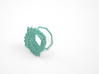 Arithmetic Ring (Size 7) 3d printed Teal Nylon (Custom Dyed Color)