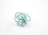 Flora Ring A (Size 6) 3d printed Teal Nylon (Custom Dyed Color)