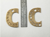 My Dad Survived The Big C Pin/Pendant/Fob, Cut-Out 3d printed Centimeter scale on left. Inch scale on right. All C's same size except for “My Friend Survived”.