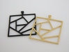 Crazy Quilt Pendant - Thicker Lines 3d printed This shows Matte Black Steel and Polished Gold Steel