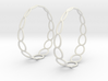 Curvy Wire 1 Hoop Earrings 50mm 3d printed 
