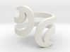 Opposite Waves Ring 3d printed 