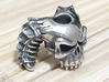 Silver Skull Bead - Demon 3d printed Standard Silver - Added Patina - Light Polish