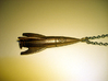 Steampunk Rocketship Pendant 3d printed Stainless Steel - Photo of an actual printed item (chain not included)
