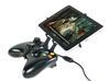 Controller mount for Xbox 360 & Huawei MediaPad M1 3d printed Side View - A Nexus 7 and a black Xbox 360 controller
