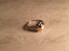 Diamond Ring US Size 8 5/8 UK Size R 3d printed Gold Plated Brass