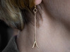 Tri-Spur Drop Earrings Pair 3d printed Shown with jump rings and ear wires (not Included)