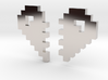 2 Halfs of an 8 Bit Heart (Pixel Heart) 3d printed 