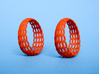 Wired Beauty 5 Hoop Earrings 30mm 3d printed Earrings printed in Orange Strong & Flexible -material.