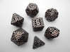 Ring Dice Set With Decader 3d printed In Stainless Steel