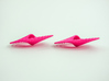Curvy Hoop Earrings 50mm 3d printed Curvy Hoop Earrings 50mm printen in Pink Strong & Flexible, side view.