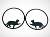 Give Me Some Food Cat Hoop Earrings 40mm 3d printed Give Me Some Food Cat Hoop Earrings 40mm printed in Black Strong & Flexible.