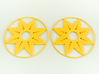 Sunflower Hoop Earrings 60mm 3d printed Sunflower Hoop Earrings 60mm printed in Yellow Strong & Flexible Polished.