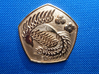 Polished Dragon Coin 3d printed phoenix side