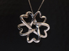 Rosette pendant 3d printed Rosette Pendant in Premium Silver