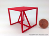 Strut End Table 1:12 scale 3d printed Red Strong & Flexible Polished