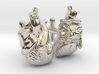 Anatomical Heart Cufflinks Pair (Front and Back) 3d printed 