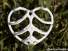 Heart-Shaped Rib-Cage 1.5 Inch 3d printed White Strong & Flexible polished