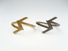 Arrow Ring (Size 7) 3d printed Polished Gold and Nickel Steel