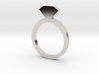 Ring5112 2D Silver Diamond Ring Size6  3d printed 