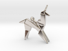 Origami Unicorn Pendant 3d printed 