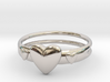 Ring with hearts, open back 3d printed 