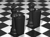 King & Queen Chess Pieces Shot Glasses-44mL/1.5oz 3d printed Gloss Black  Porcelain