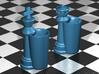 King & Queen Chess Pieces Shot Glasses-44mL/1.5oz 3d printed Gloss Blue  Porcelain