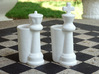 King & Queen Chess Pieces Shot Glasses-44mL/1.5oz 3d printed Gloss White  Porcelain