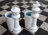 King & Queen Chess Pieces Shot Glasses-44mL/1.5oz 3d printed Gloss White  Porcelain