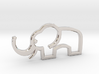 Elephant outline pendant 3d printed 