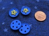 5/8" five-holed buttons (dozen) 3d printed beta test printed in Royal Blue