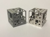 NewMenger - small fractal sculpture 3d printed Metallic plastic and Rhodium plated