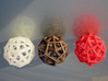 IcosoDodecahedron Thick - 3.5cm 3d printed Frosted Detail - Antique Bronze Matte - Coral Red