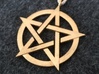 Pentagram Pendant 3d printed Pentacle pendant in natural brass. The hemp string is not included!