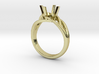 Solitaire Engagement Ring w/Branched Band 3d printed 