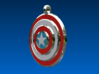 Captain America Shield (Pendant/Keychain) 3d printed Premium Silver painted in the design studio