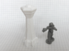 Spaceport Control Tower (1/285) 3d printed successfully printed in polished WSF, Mech for scale