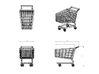 5 Miniature Shopping Trolleys (Linked) 3d printed Dimensions in mm