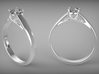 Diamond Ring 3d printed Silver