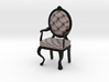 1:12 One Inch Scale SilverBlack Louis XVI Chair 3d printed 