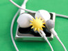 EarPod Earrings | Sun 3d printed Sun (Yellow Strong Flexible) Moon (Polished Metallic Plastic)