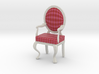 1:12 Scale Red/Pink Plaid/White Louis XVI Chair 3d printed 