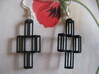 Parallelepiped Earrings 3d printed 